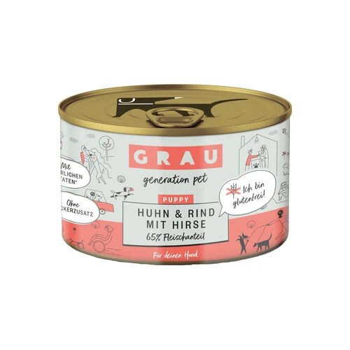Grau Puppy/Junior Hundefutter - Huhn, Rind & Hirse 2 Grau Puppy/Junior Hundefutter - Huhn, Rind & Hirse – Bild 2